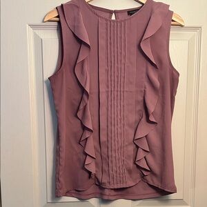 Ann Taylor Dusty Rose Ruffle Blouse